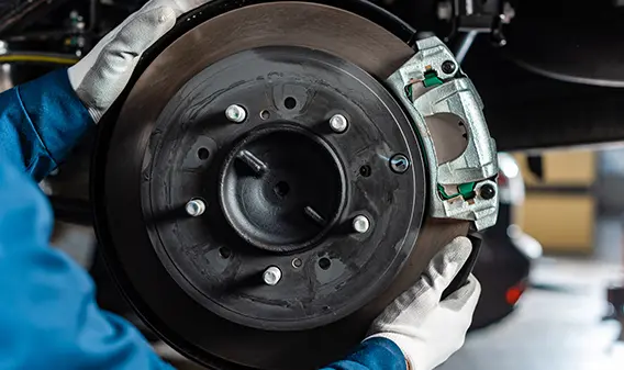 Chevrolet Blazer EV brake rotor inspection and caliper cleaning